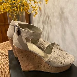 Marc Fisher Light Grey Suede Wedges!